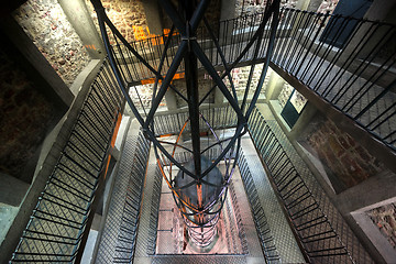 Image showing Industrial staircase going up