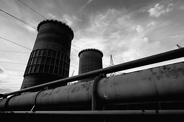 Image showing Huge Power plant producing heat