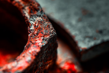 Image showing Rusty old steel Closeup photo