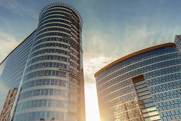 Image showing Skyscrapers against blue sky