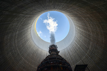 Image showing Huge Power plant producing heat