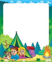 Image showing Camping theme frame 2