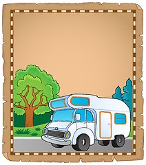 Image showing Parchment with camping van theme 1