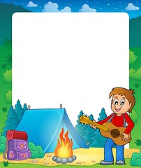 Image showing Summer frame with boy guitar player