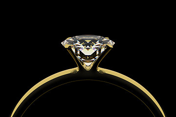 Image showing Golden ring with diamond.