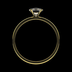 Image showing Golden ring with diamond.