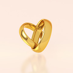 Image showing Two golden wedding rings