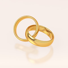 Image showing Two golden wedding rings