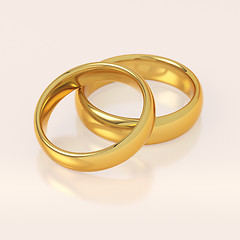 Image showing Two golden wedding rings