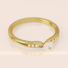 Image showing Diamond gold ring
