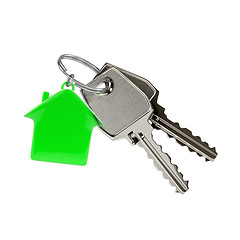 Image showing Keys with a house pendant. 