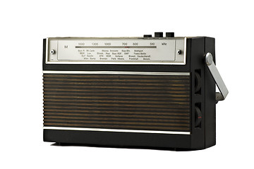 Image showing Old fashion retro style radio isolated on white background