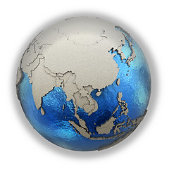 Image showing Southeast Asia on model of planet Earth