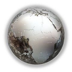 Image showing Africa on metallic Earth