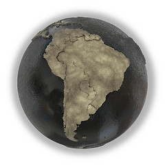 Image showing South America on Earth of oil