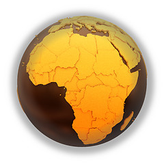 Image showing Africa on chocolate Earth