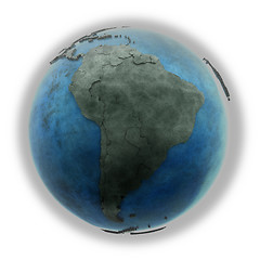 Image showing South America on marble planet Earth