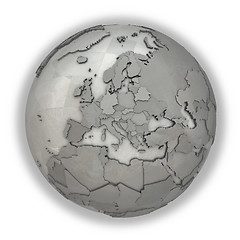 Image showing Europe on metallic planet Earth