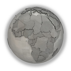 Image showing Africa on metallic planet Earth