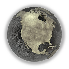 Image showing North America on Earth of oil