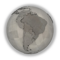 Image showing South America on metallic planet Earth