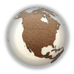 Image showing North America on light Earth