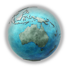Image showing Australia on marble planet Earth