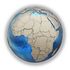 Image showing Africa on model of planet Earth