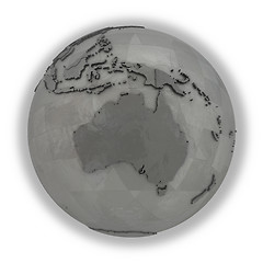 Image showing Australia on metallic planet Earth