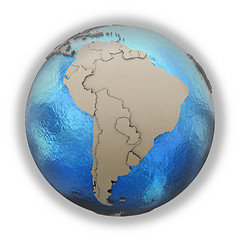 Image showing South America on model of planet Earth