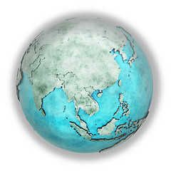Image showing Southeast Asia on marble planet Earth