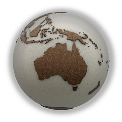 Image showing Australia on light Earth
