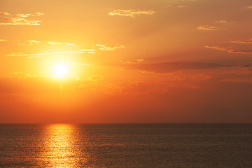 Image showing Spectacular orange tropical sunset