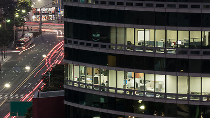 Image showing Office building in evening lights
