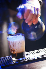 Image showing Barista making a chilled coffee beverage