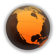 Image showing North America on chocolate Earth