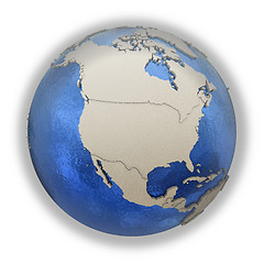 Image showing North America on model of planet Earth
