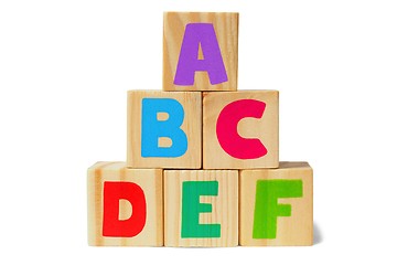 Image showing Wooden blocks with letters