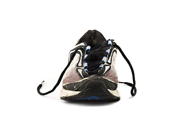 Image showing Old grungy Running Shoes isolated on white background