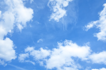 Image showing bright blue sky with some clouds