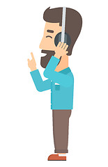 Image showing Man listening music in headphones