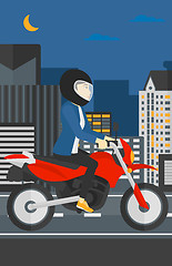 Image showing Woman riding motorcycle.