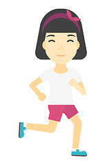 Image showing Sportive woman jogging.