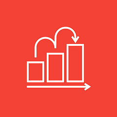 Image showing Bar chart upward line icon.