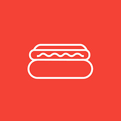 Image showing Hotdog line icon.