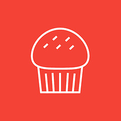 Image showing Cupcake line icon.