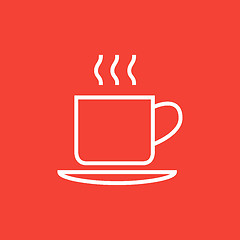 Image showing Cup of hot drink line icon.