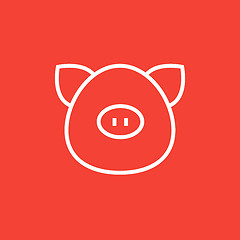 Image showing Pig head line icon.