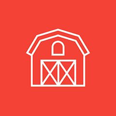 Image showing Farm building line icon.