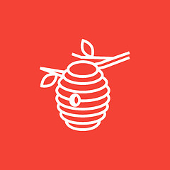 Image showing Bee hive line icon.